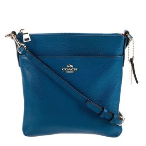 Coach Kitt Messenger Crossbody bag in vivid blue crossgrain leather